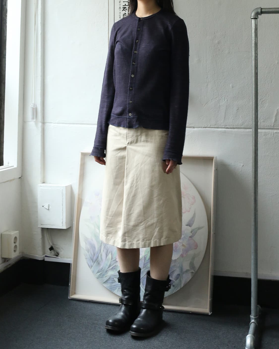 질 샌더 베이지 미디 스커트  상품이미지3