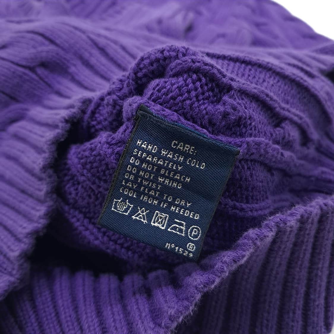 CN812W M 폴로 랄프로렌 퍼플 V넥 케이블 긴팔 니트 스웨터 상품이미지6