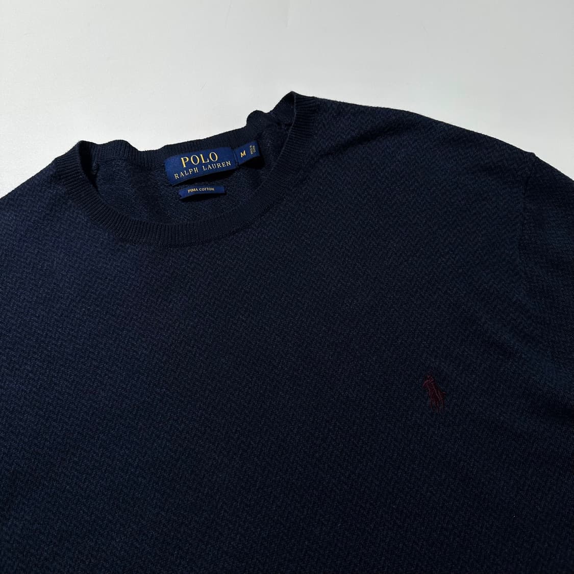 폴로 랄프로렌 피마코튼 헤링본 라운드 니트 상품이미지3