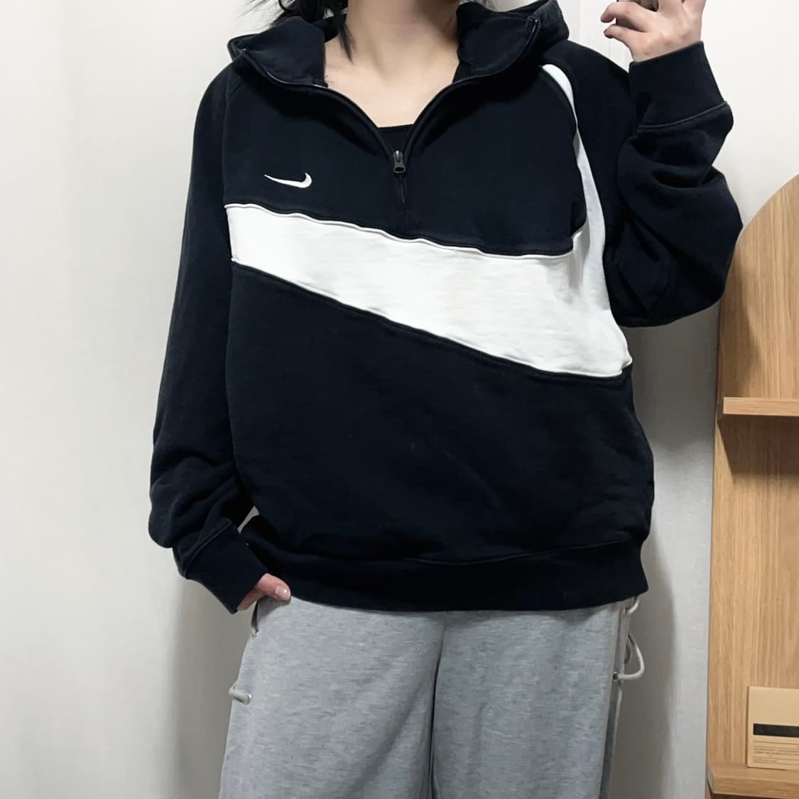 [정품] 나이키 블랙 빅스우시 두툼 후드 아노락 [ XXL ] 상품이미지3