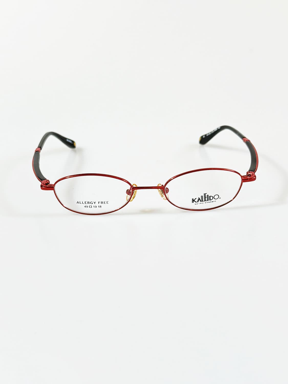 90s KALEIDO 레드 슬림 오벌 메탈 빈티지 안경 상품이미지1