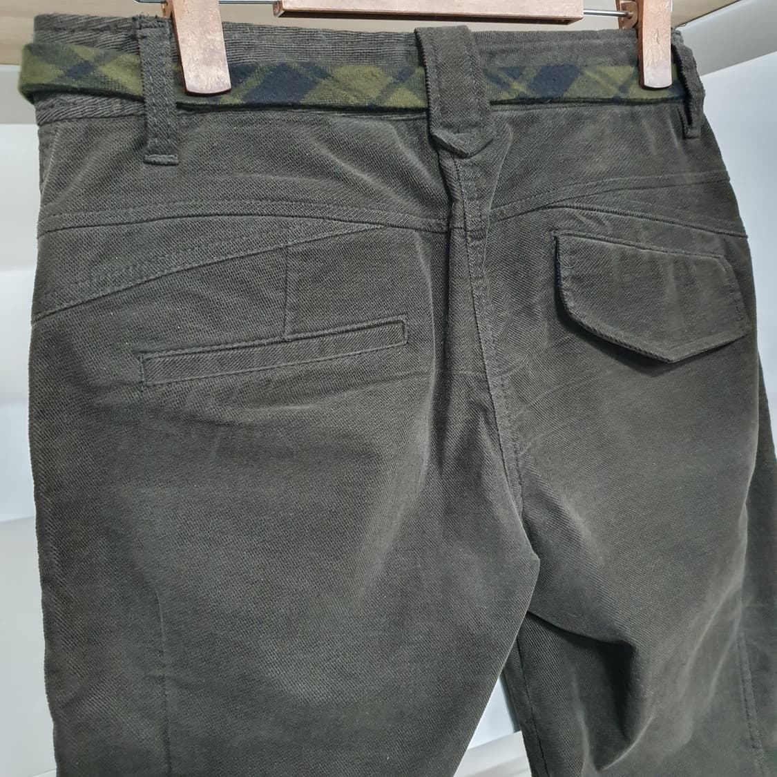 (y2k) BNX 카키 코듀로이 카프리 팬츠 상품이미지4