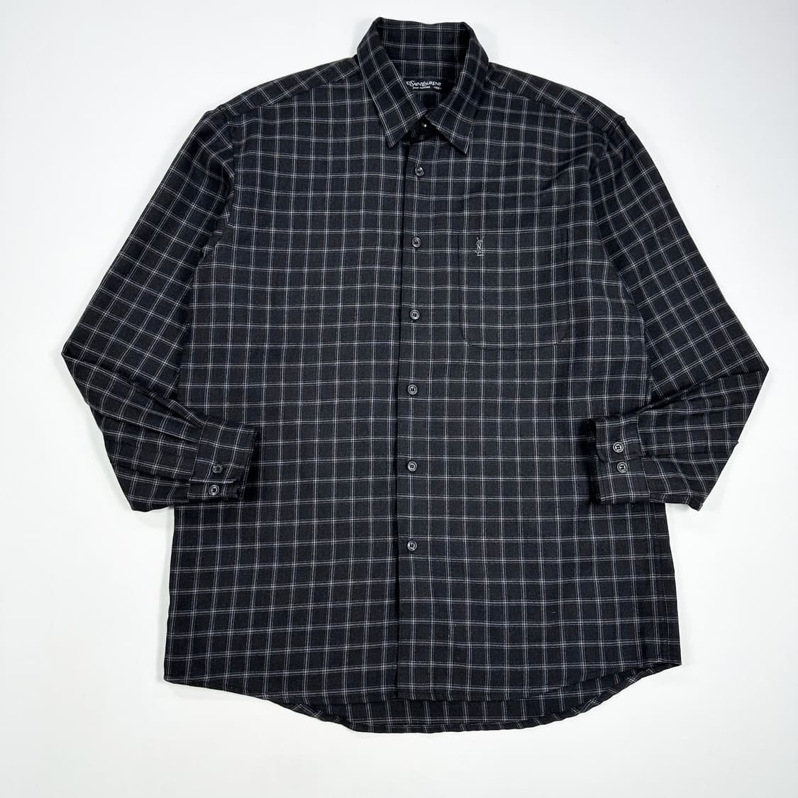 입생로랑 올드스쿨 흑청 자수 체크셔츠 (L) 상품이미지2