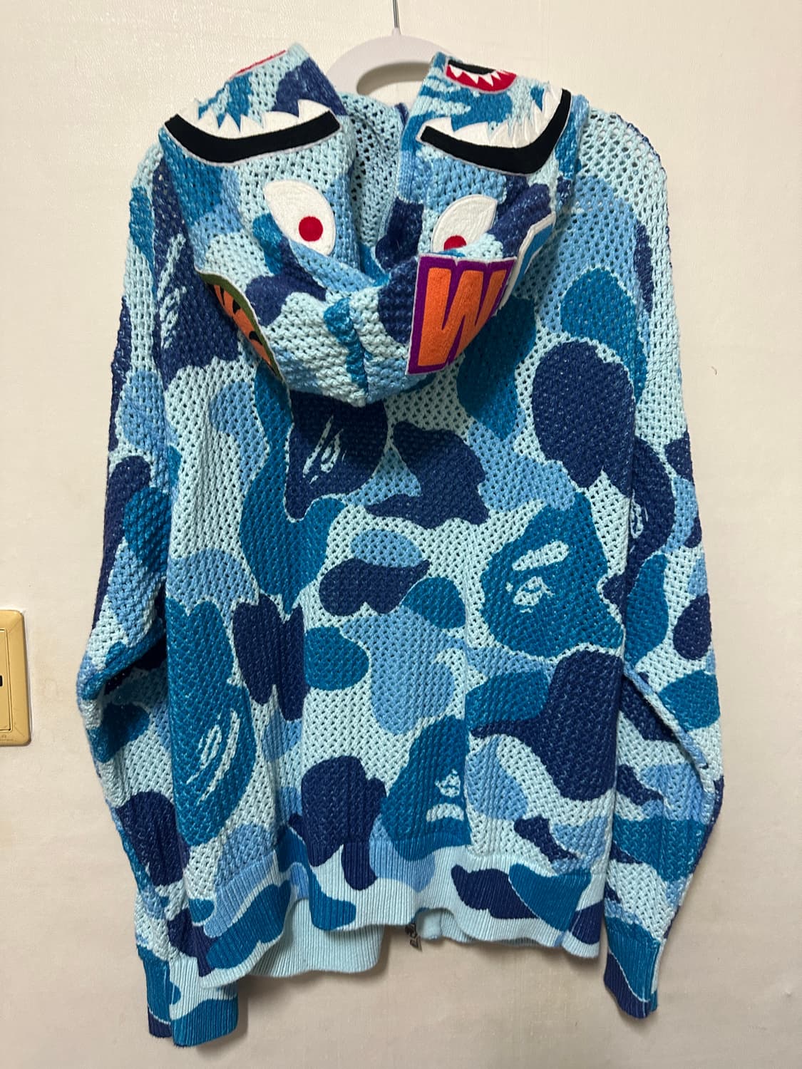 A BATHING APE (베이프) 샤크 메쉬 후드집업 블루 카모 L 사 상품이미지1