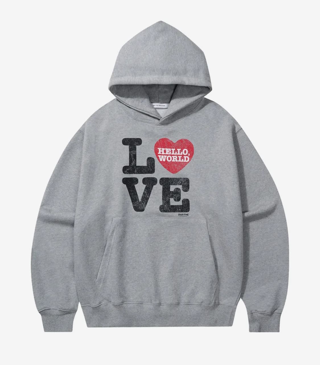 헬로 월드 LOVE 후드티_ 그레이 상품이미지1