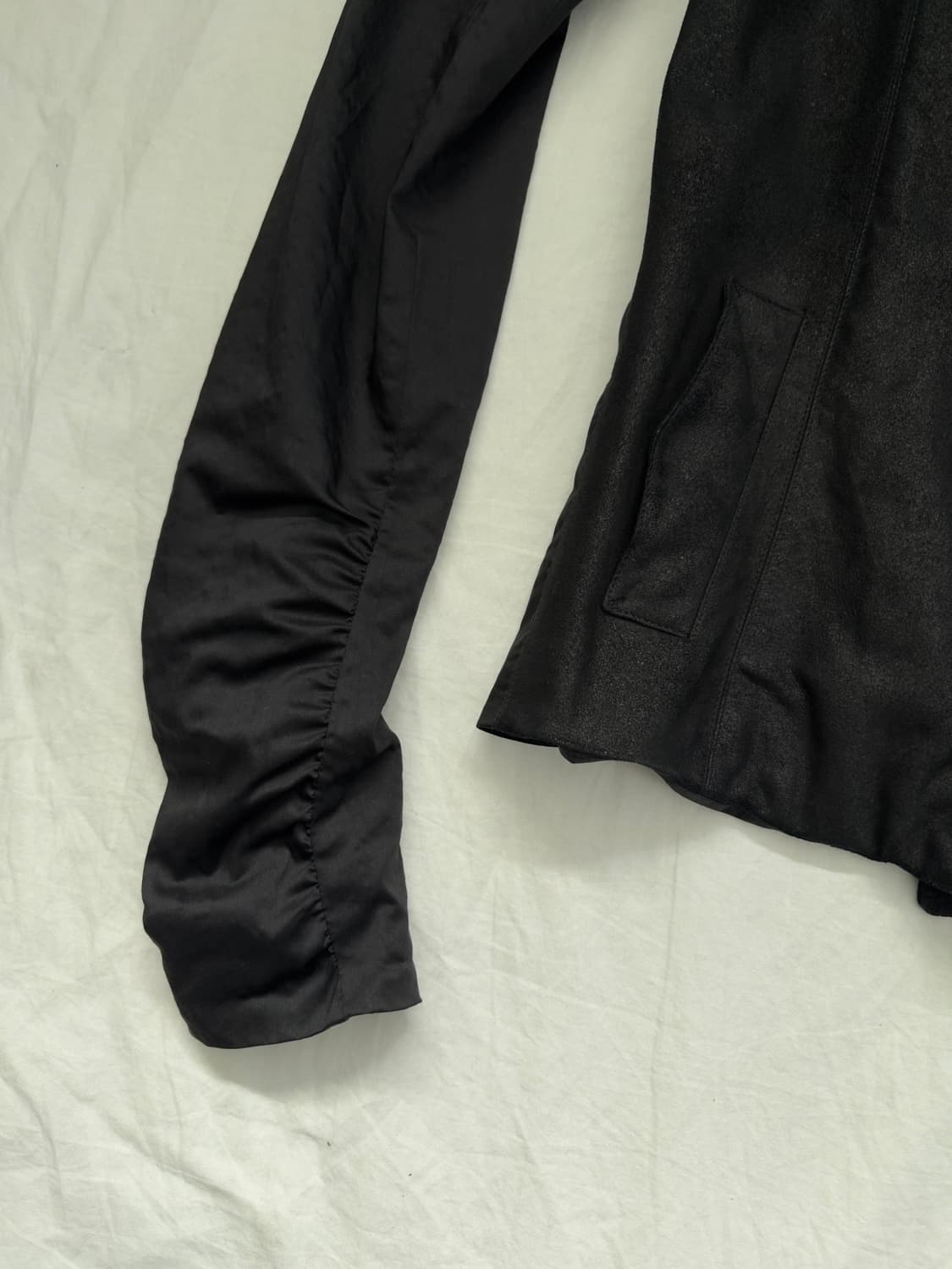 샤론 워숍 사선버튼 셔링슬리브 레더 펜싱자켓 상품이미지6