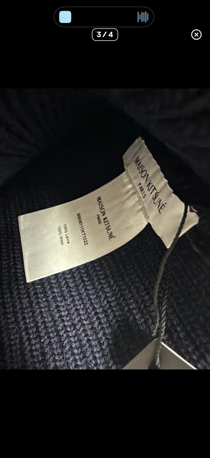 메종키츠네 네이비 폭스 패치 울 비니 (새상품) 원가 15 상품이미지2