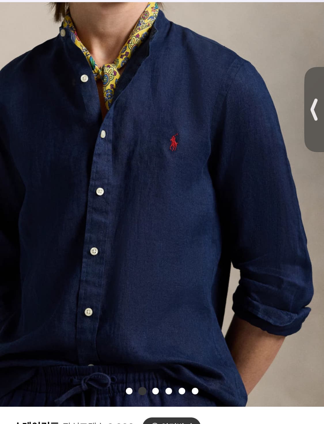 폴로 린넨 셔츠 헨리넥 m (네이비) 상품이미지2