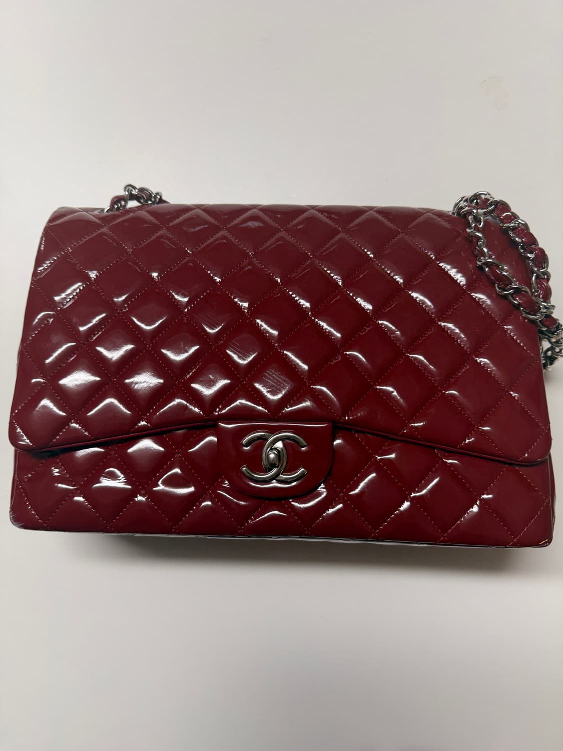 샤넬 클래식 퀼팅빅백 버건디 상품이미지2