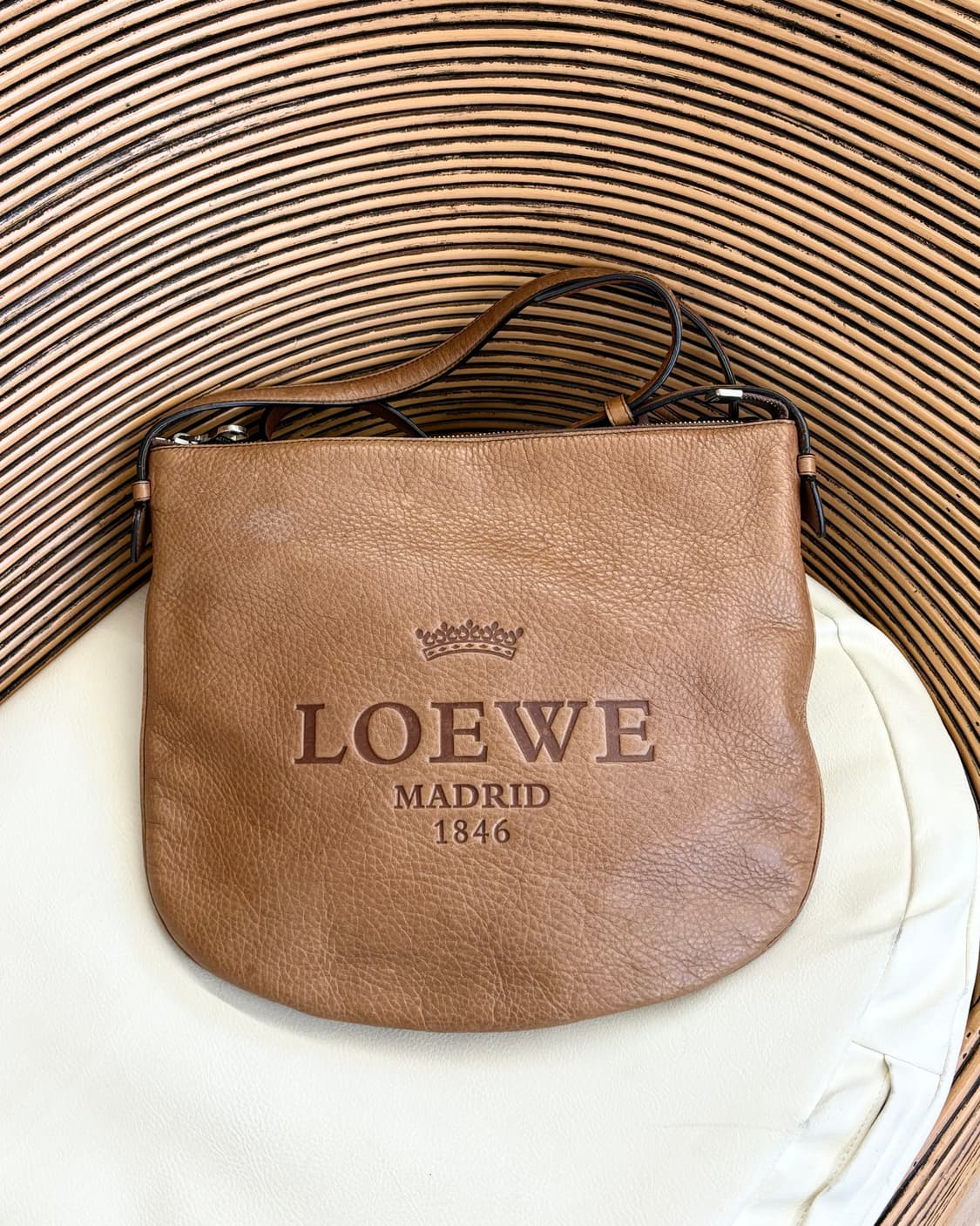 로에버 헤리티지 브라운 레더 숄더백 상품이미지1