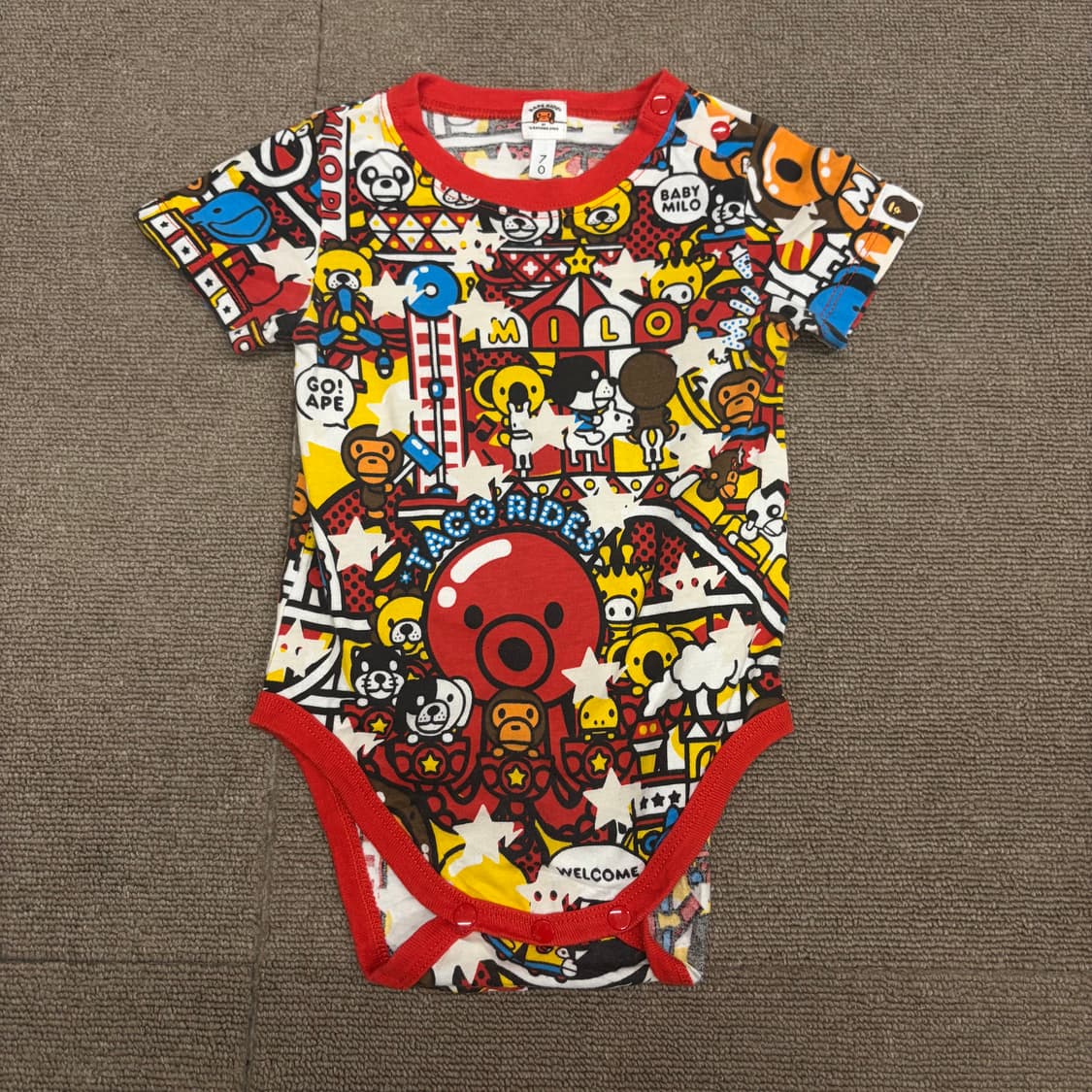 키즈 bape 베이프 퍼스트 멀티 베이비 마일로 바디수트 70 상품이미지1