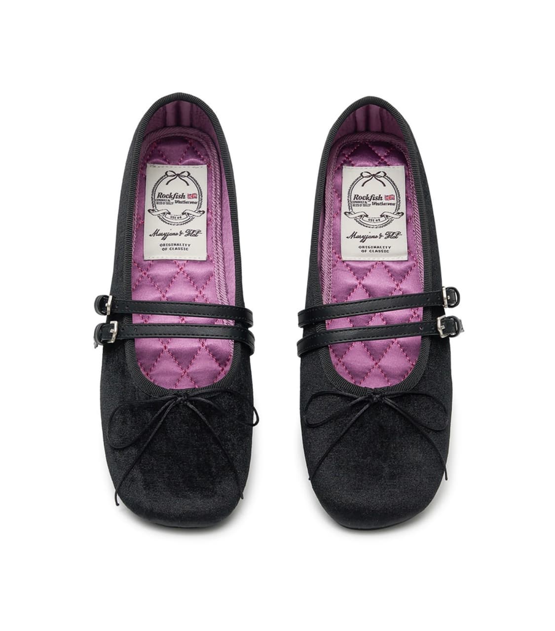 락피쉬 메리제인 스퀘어 토 투 스트랩 - 벨벳 (블랙) 245 상품이미지3