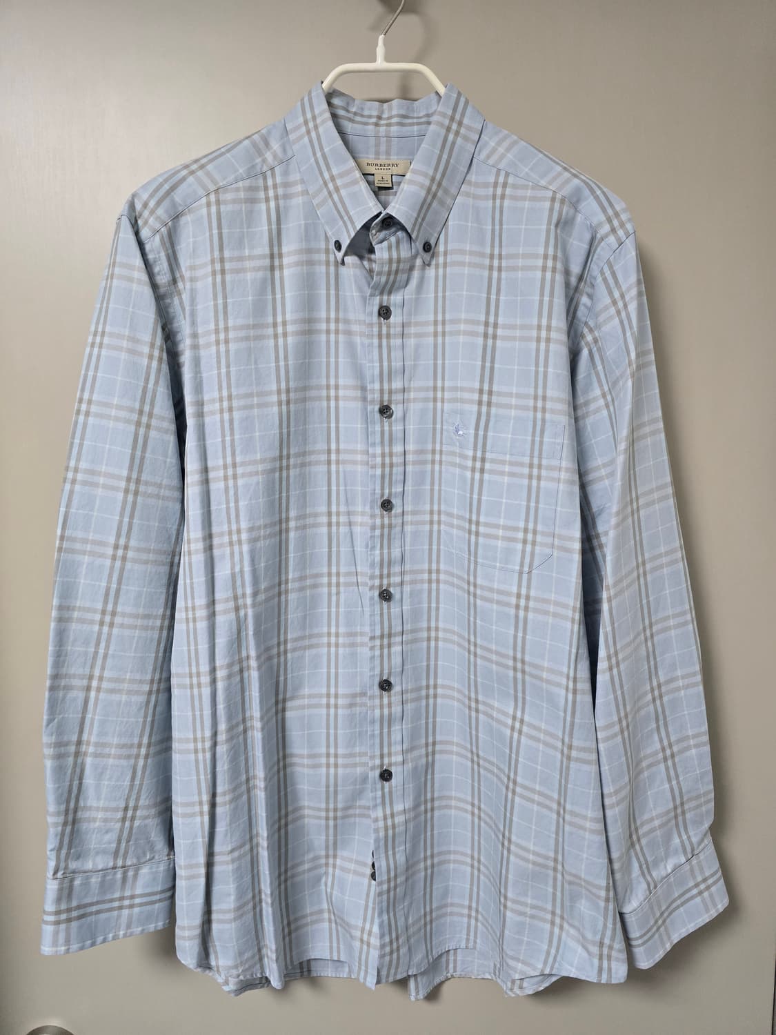 체크 코튼 블루 셔츠 상품이미지3