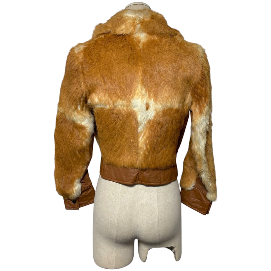 3688 브라운 크롭 가죽 퍼자켓 상품이미지4