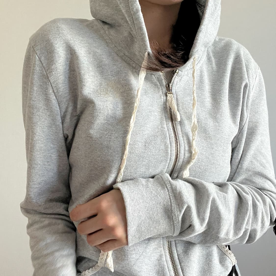 DIESEL lace point hood zip-up 상품이미지2