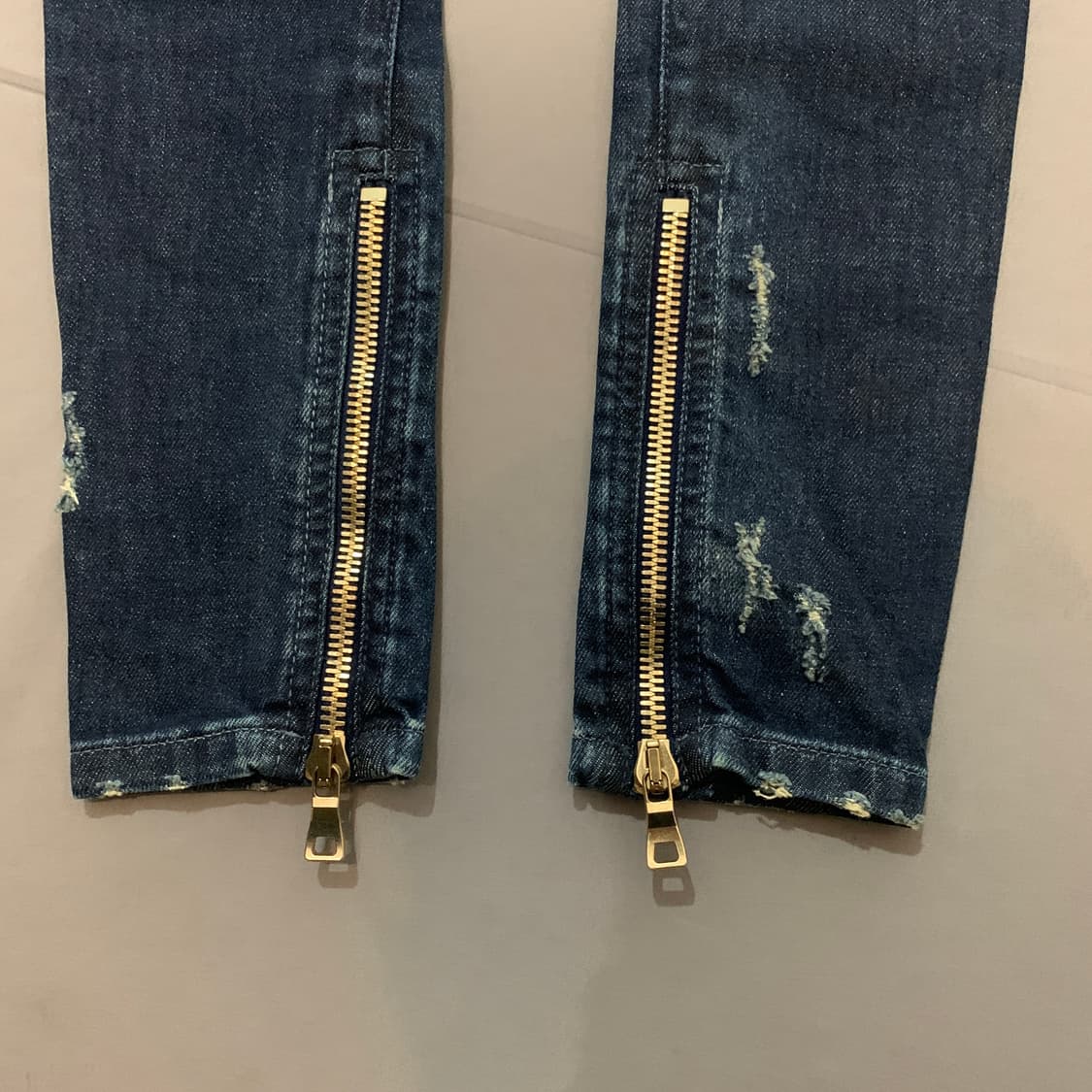 34 발망 데미지 바이커 스판 지퍼 데님 청바지 상품이미지3