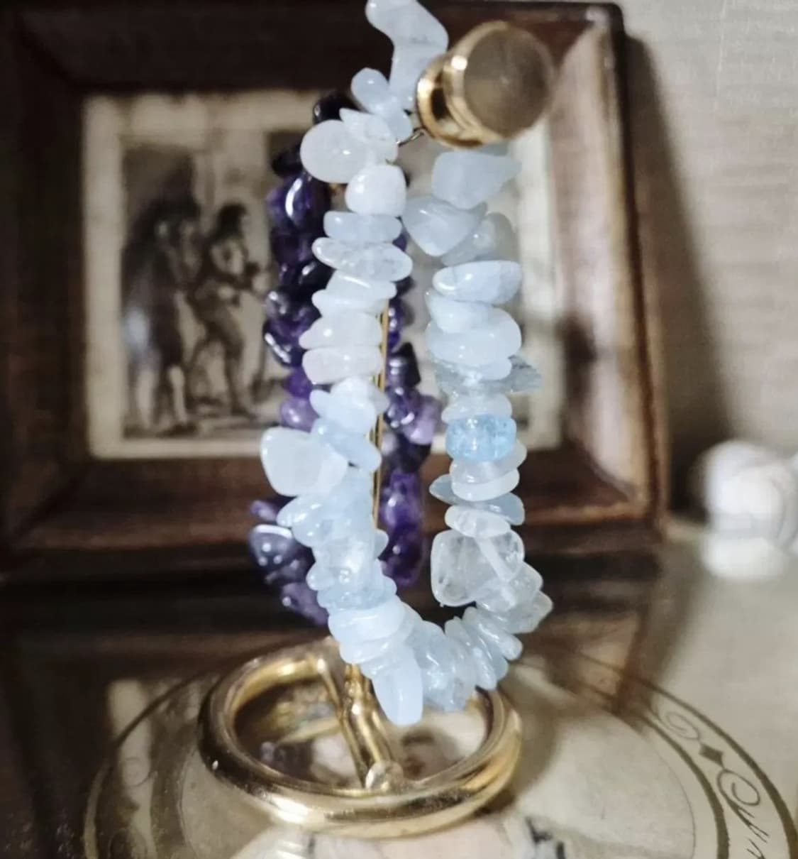 핸드메이드) 아쿠아마린 원석팔찌  상품이미지2