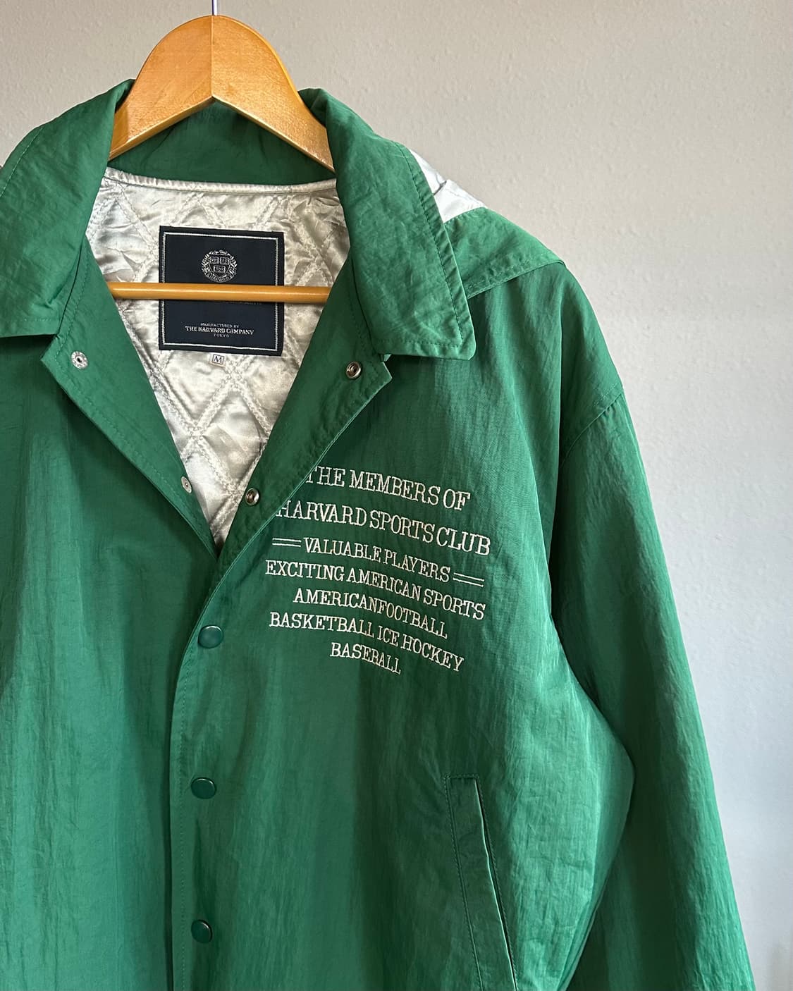 [M]JPN 하버드 대학교 스포츠 클럽 패디드 나일론 바시티 자켓 상품이미지5