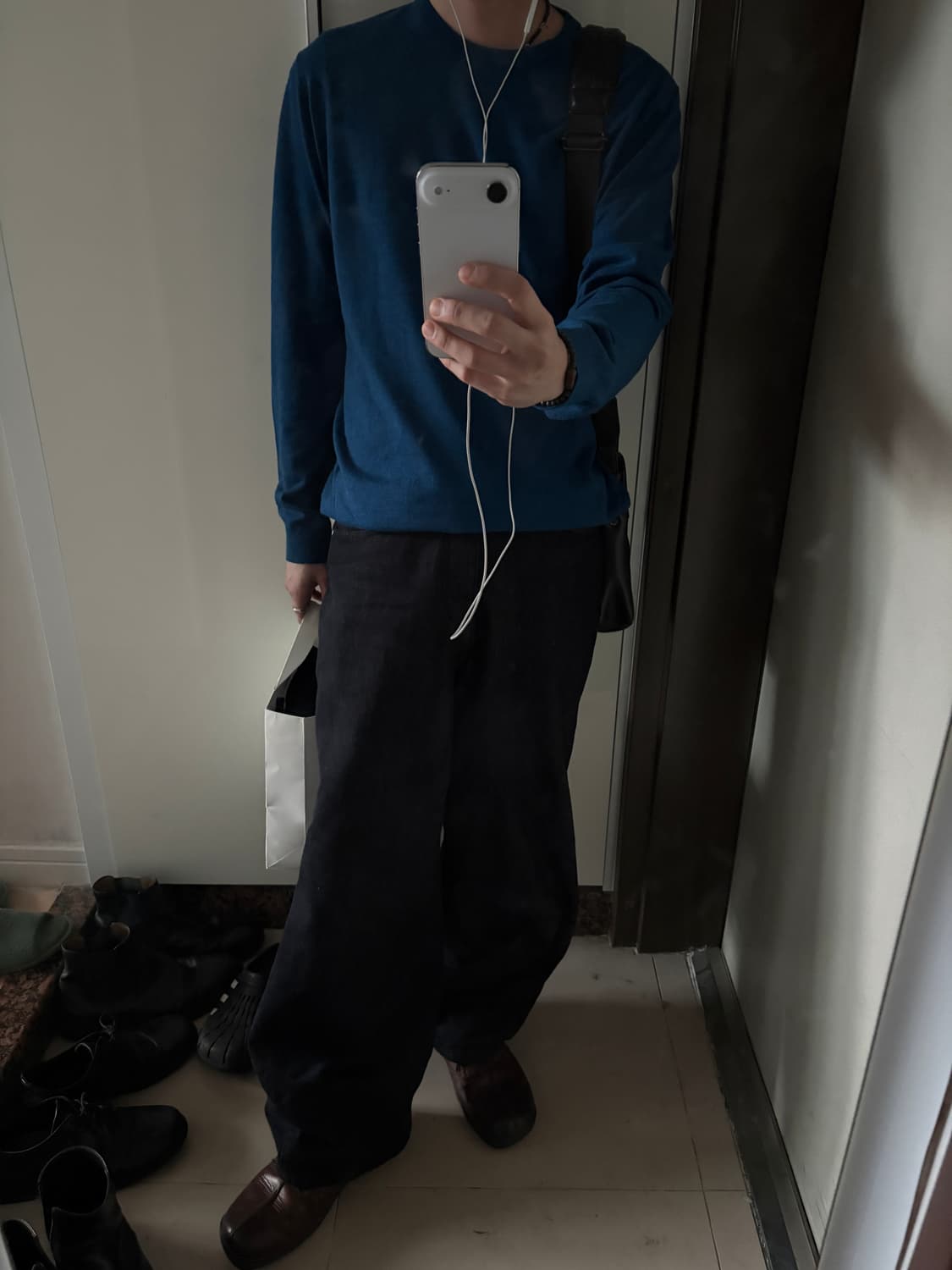 코어 레이어 니트 탑 블루  상품이미지2