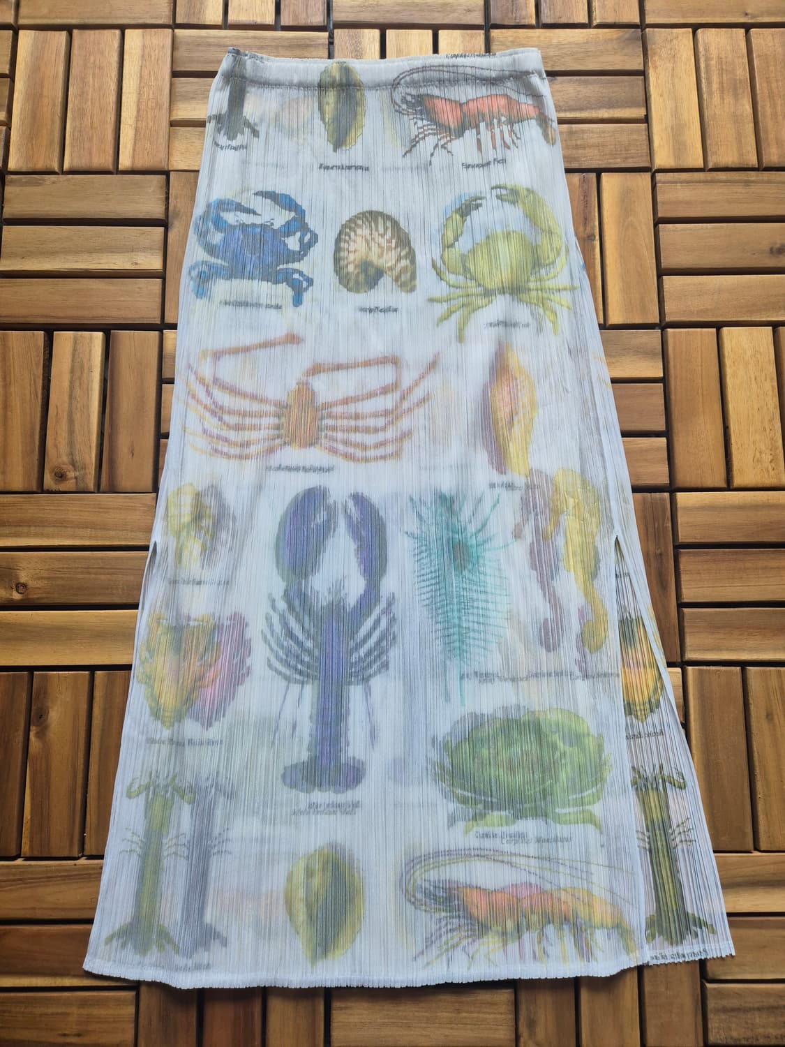 이세이 미야케 pleats please 해양생물 프린팅 롱 스커트 상품이미지1
