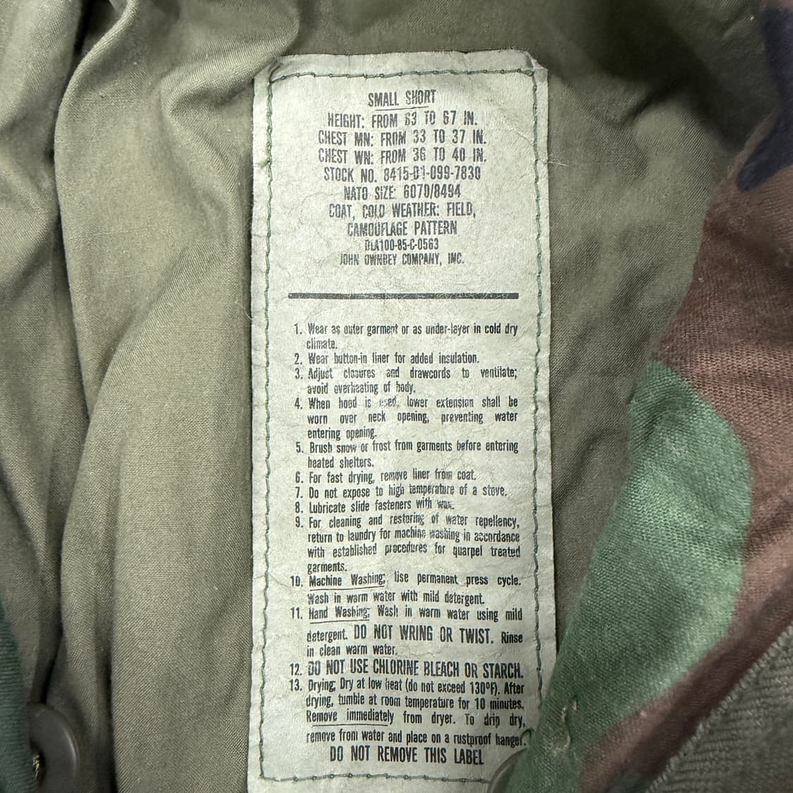 (S-S)00s 미군 오리지널 우드랜드 카모 필드자켓 상품이미지2