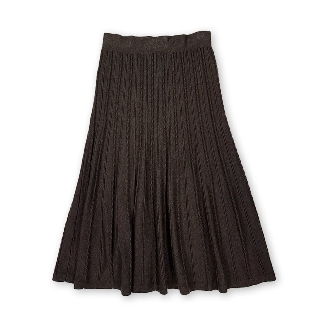 세로골 브라운 니트 스커트 상품이미지2