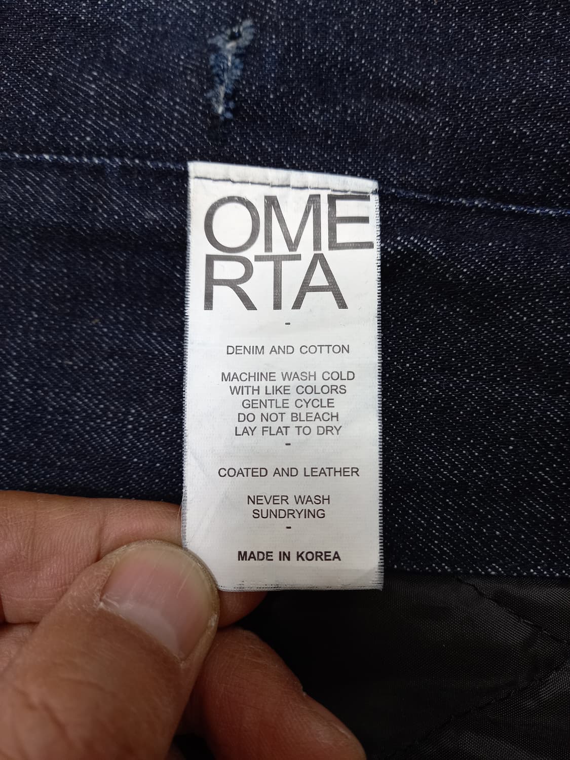 XL105 OMERTA Kor 패딩 데님자켓 진청 XL-454 상품이미지8