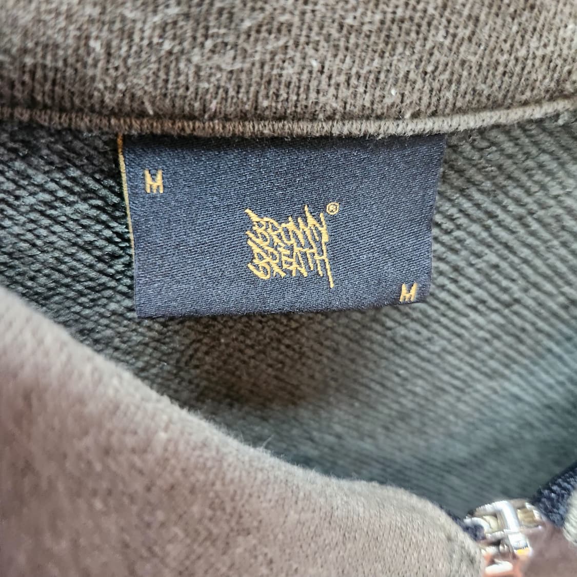 브라운브레스 카키 반집업 포켓 맨투맨 M(2XL) 상품이미지4