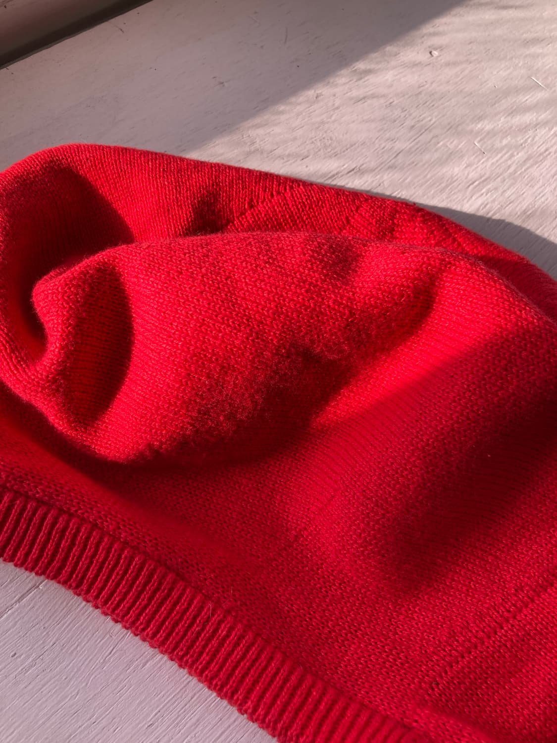 100% 코튼 레드 니트 헌팅캡 상품이미지2