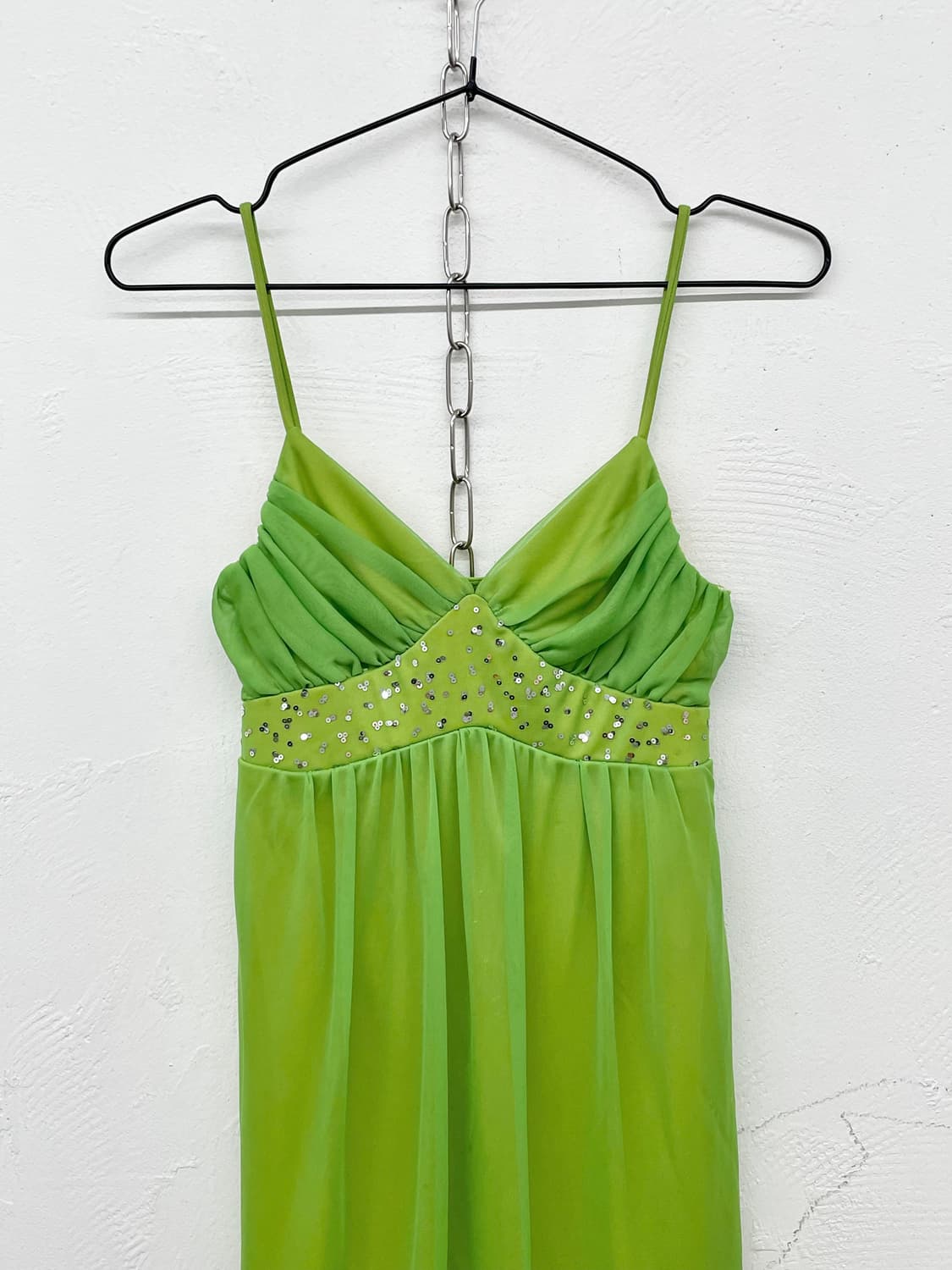 페어리 그린 메쉬 셔링 원피스 상품이미지4