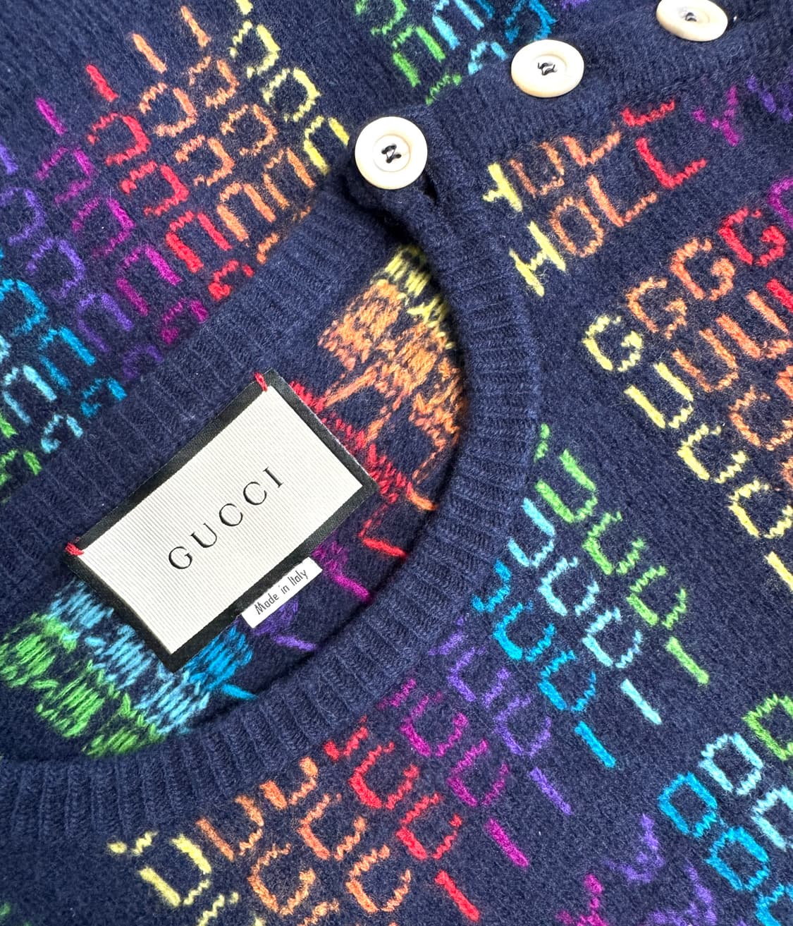 GUCCI 구찌 도버스트릿마켓 에디션 레인보우 HOLLYWOOD 울 스웨 상품이미지3