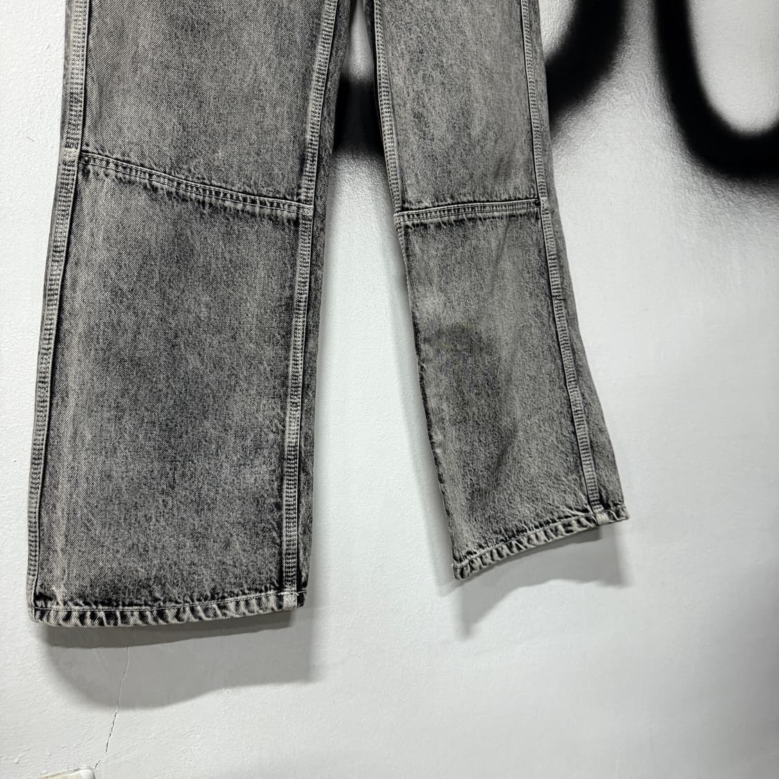 메종미네드 워싱 디테일 카고 카펜터 와이드 데님 팬츠 상품이미지4