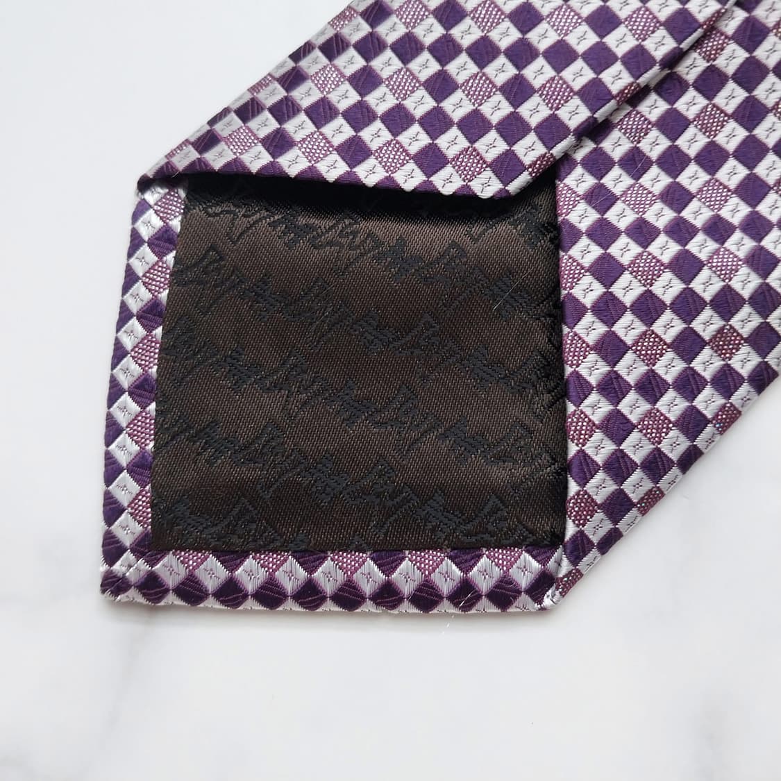 메트로시티 실크 퍼플 체크 자카드 넥타이 8.5cm A+등급 K934
 상품이미지5