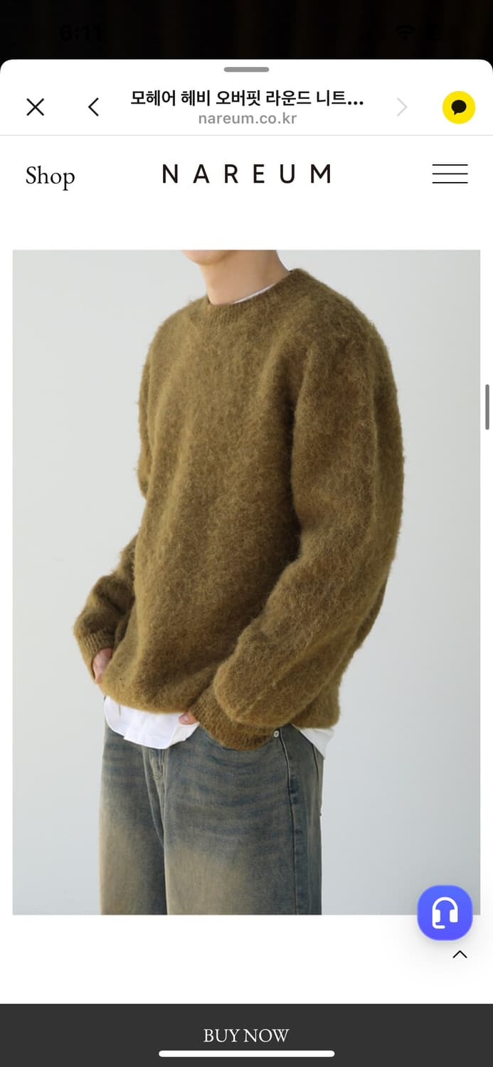 모헤어 헤비 오버핏 라운드 니트 free 머스타트 상품이미지1