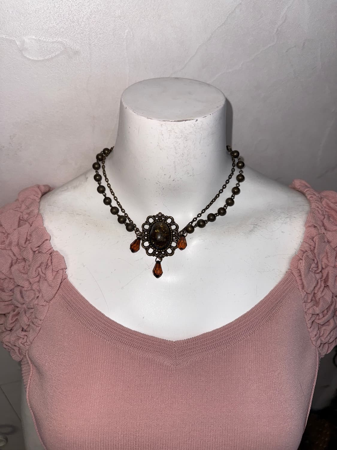 Bold antique beads chain layered 목걸이 상품이미지4