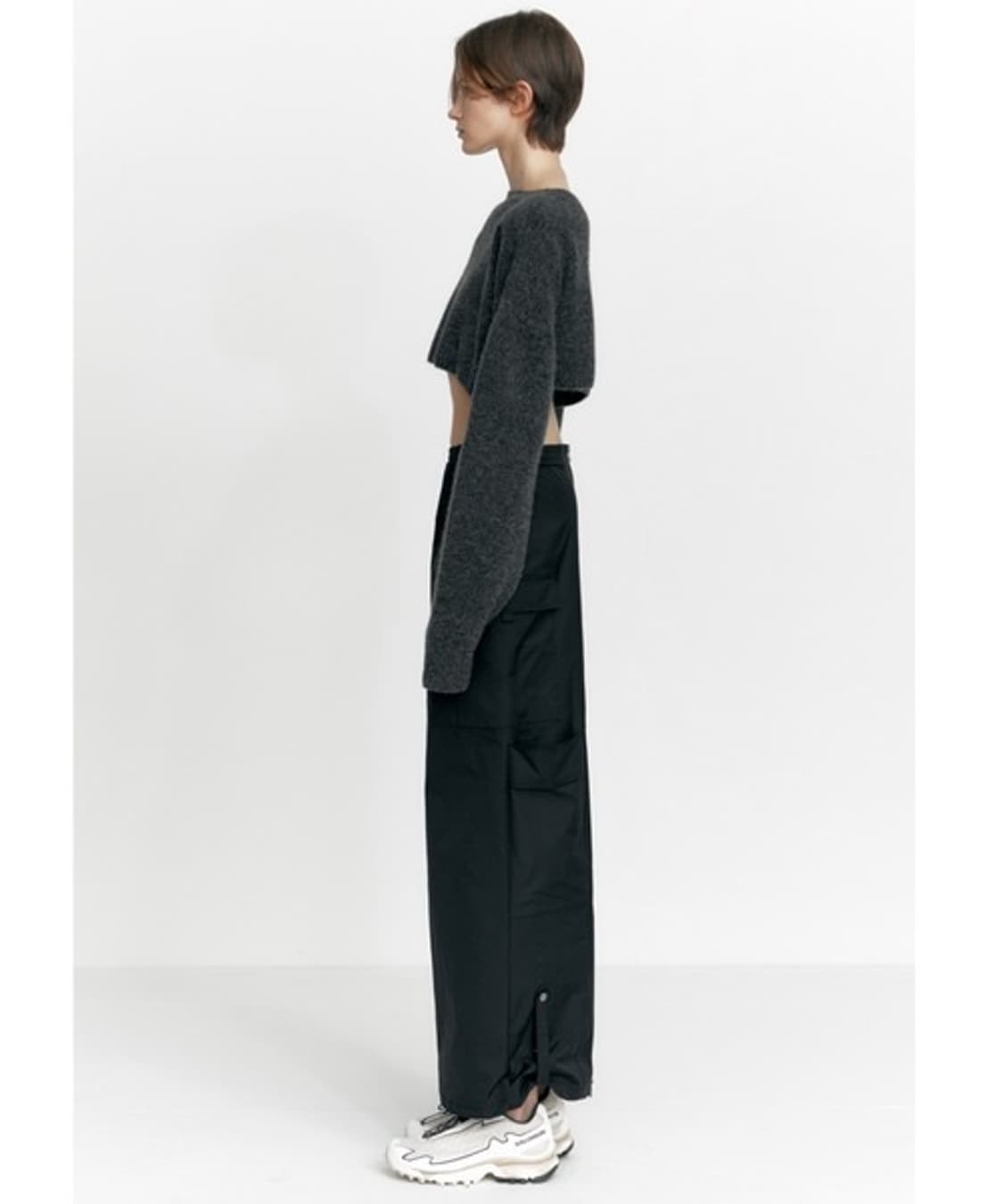 *해외출국으로 판매중단예정* 스튜디오테이블 투웨이 울 크롭니트 차콜 상품이미지3