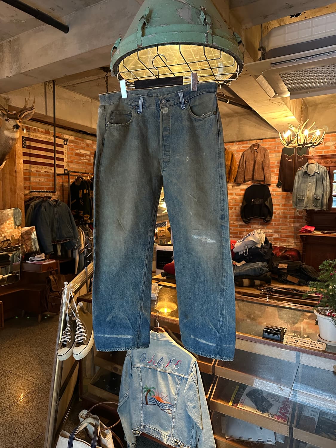 70s USA 빈티지 리바이스 501 6전기 셀비지 데님 팬츠 상품이미지1