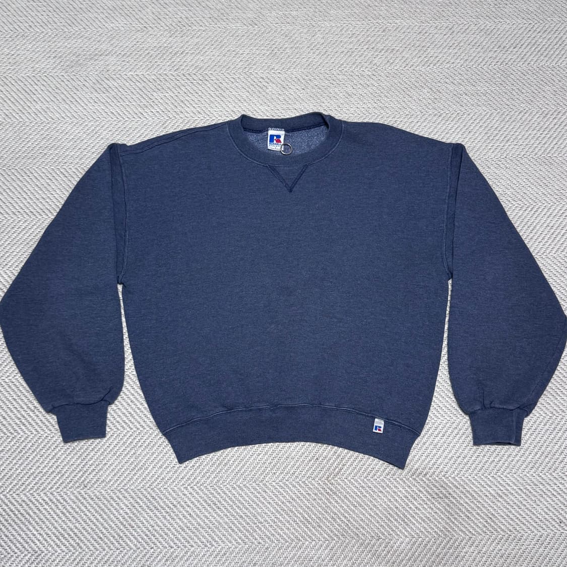 (L) 00s 빈티지 러셀 애슬레틱 네이비, 그레이 맨투맨 상품이미지1
