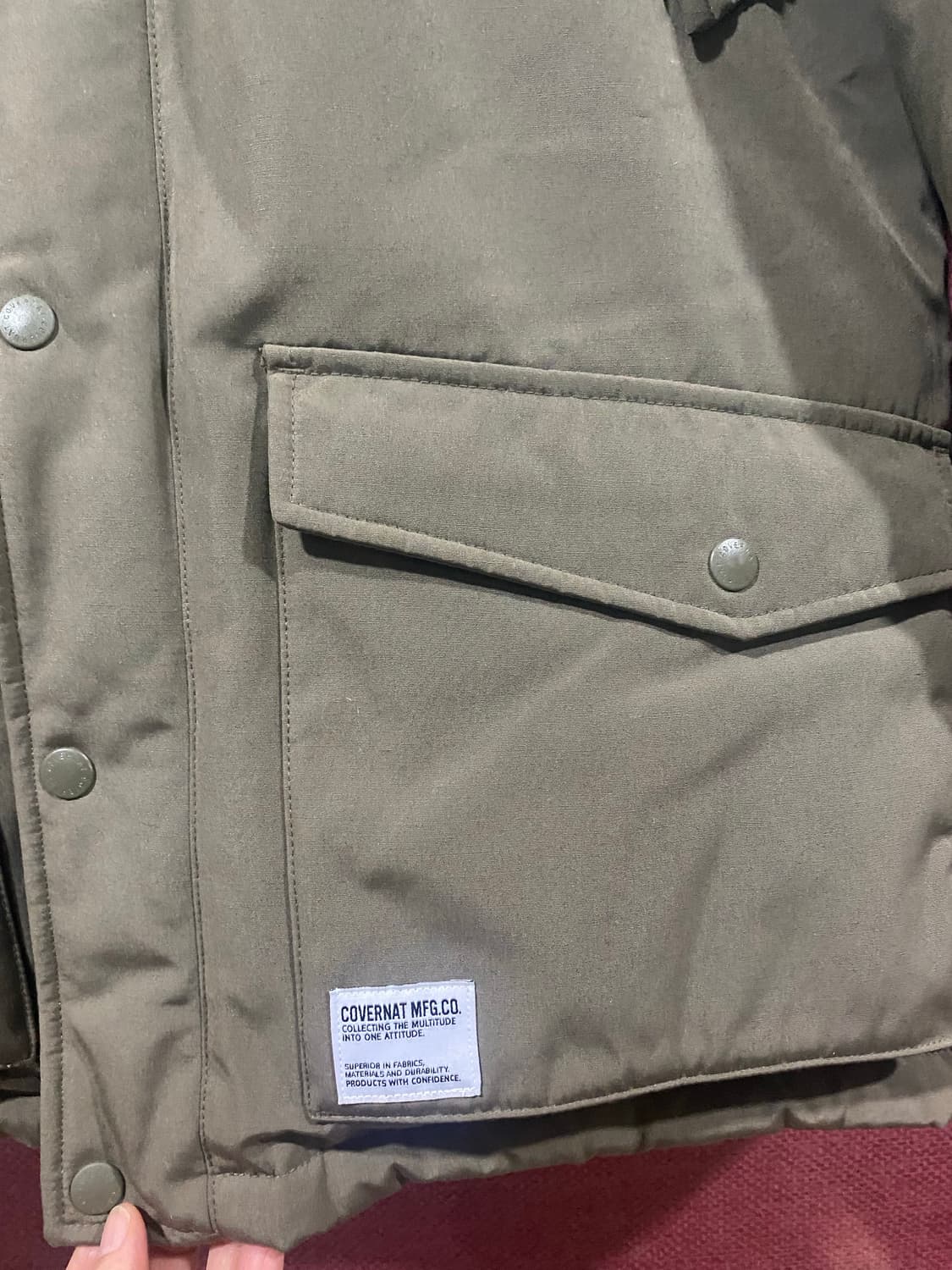 커버낫 카키 패딩 L 상품이미지5