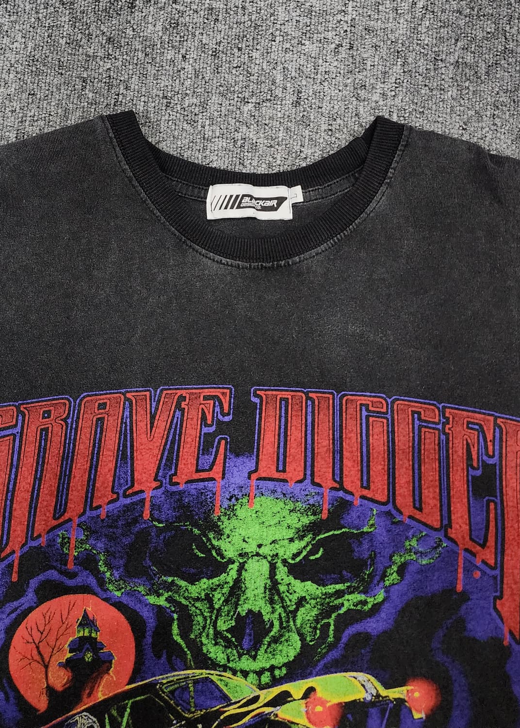 Grave Digger 레이싱 스컬 그래픽 반팔티 L 상품이미지3
