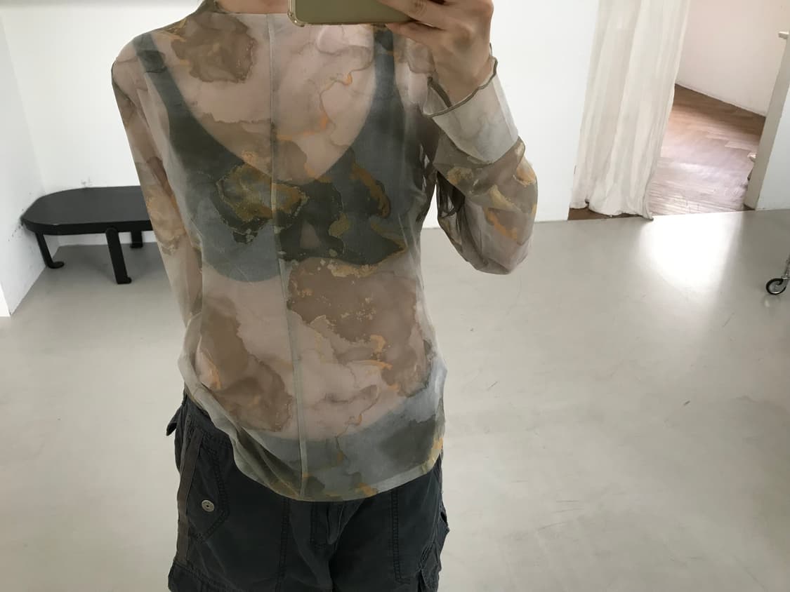 vintage pattern mesh top 상품이미지5