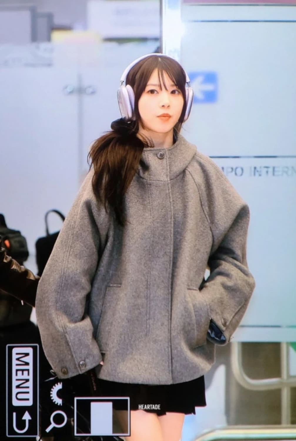 타입소비스 후드 하프 코트 그레이 상품이미지1