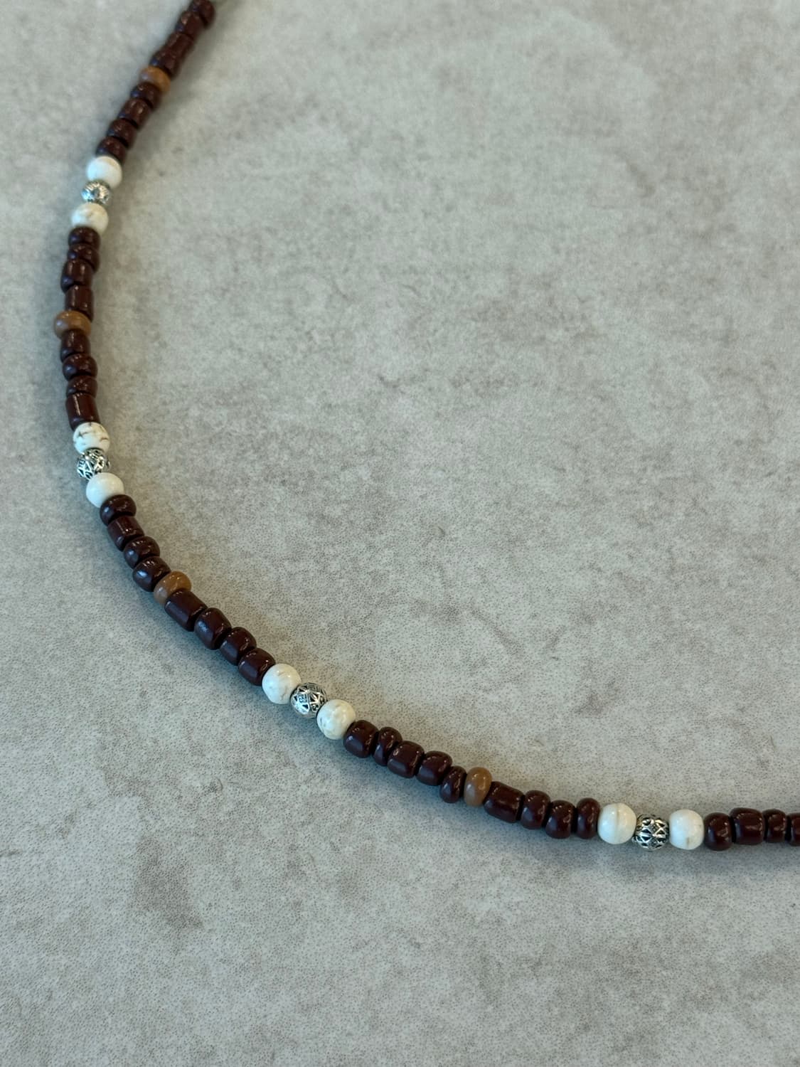 브라운 실버포인트 레이어드 목걸이 상품이미지2