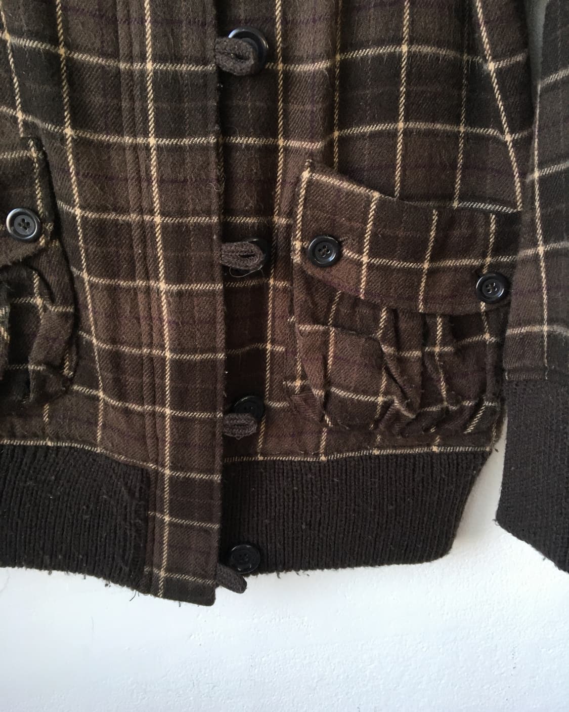 Thick neck point check pattern woolen ja 상품이미지5