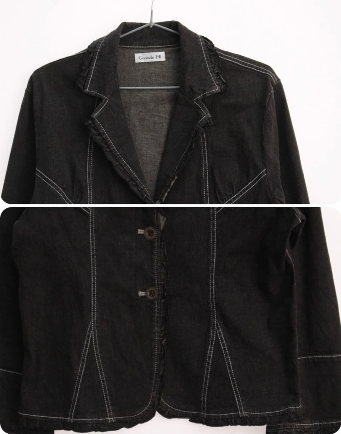 프릴 청자켓 빈티지 자켓 외투 상품이미지2