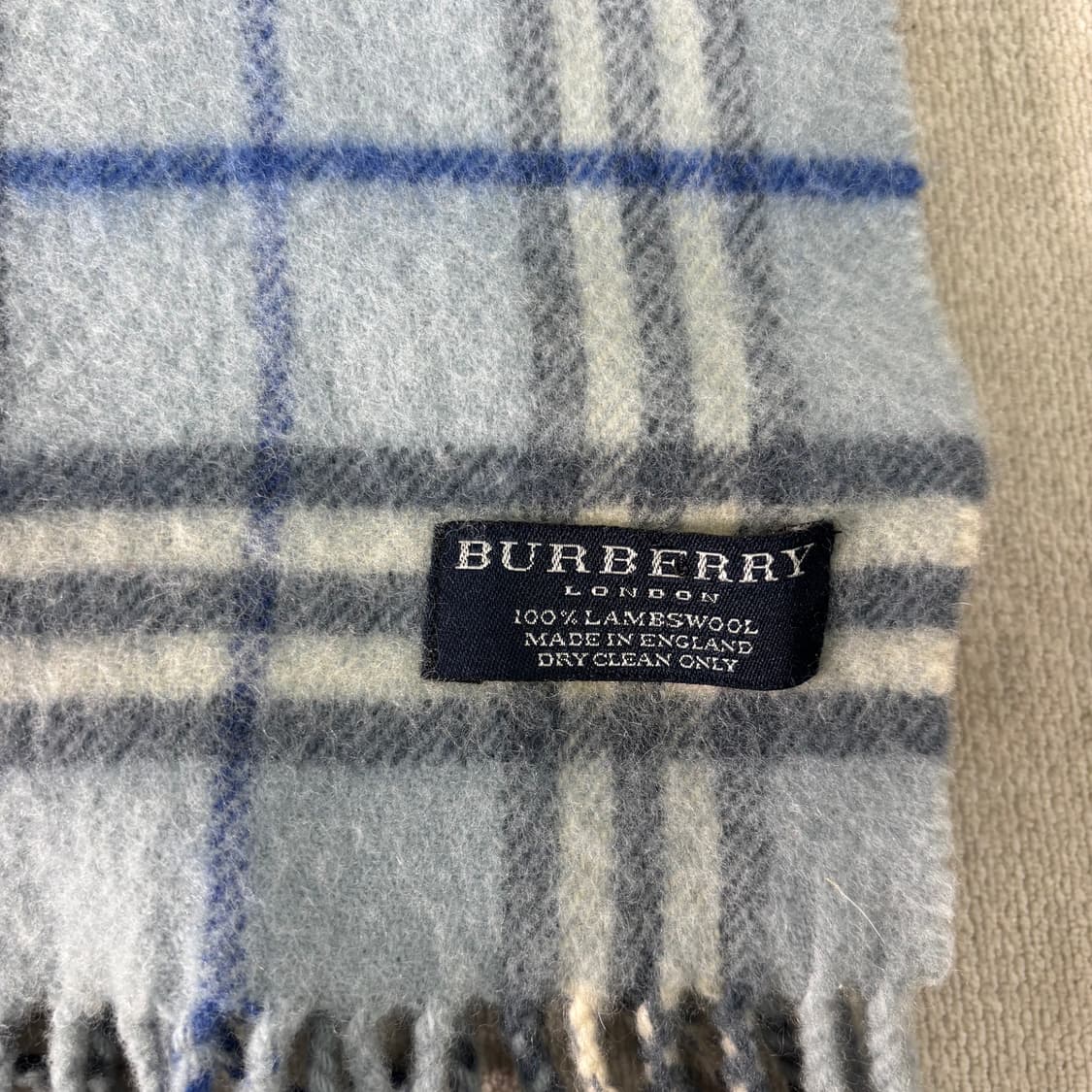 버버리 노바체크 램스울 스카이블루 머플러 상품이미지3