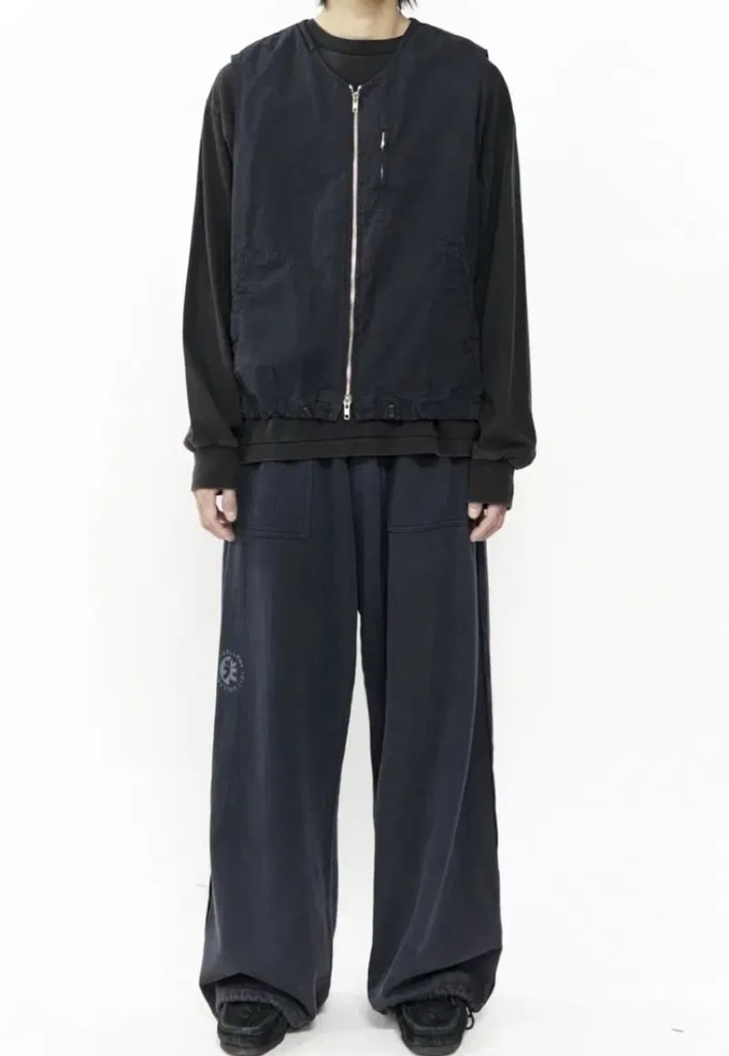 [2] 폴리테루 코튼 베스트 다이드 다크 네이비 상품이미지2