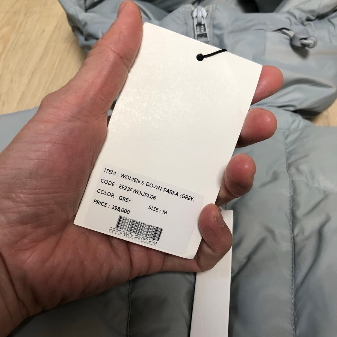 (우먼스 M) 새상품 누마레 이이 EE 우먼스 다운 파카 그레이 상품이미지8