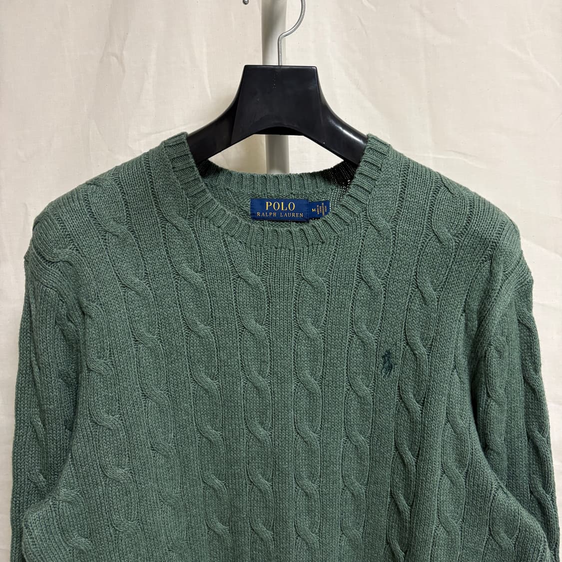 폴로 랄프로렌 코튼 케이블 니트 / 그린, M 상품이미지2