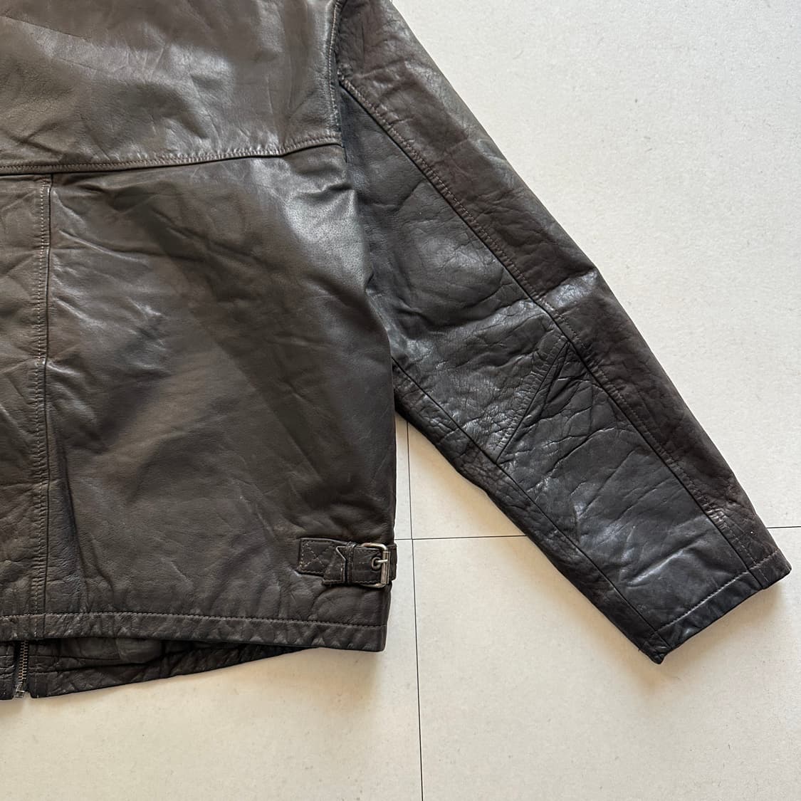 90s 프랑스생산 빈티지 플뢰르드뽀 버팔로 가죽 스포츠 자켓 M 상품이미지9